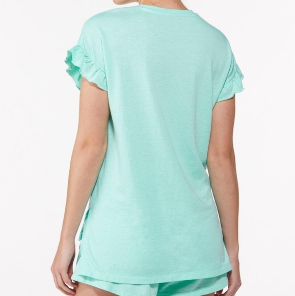Aqua flounce ruffle sleeve tee - Picture 3 of 3